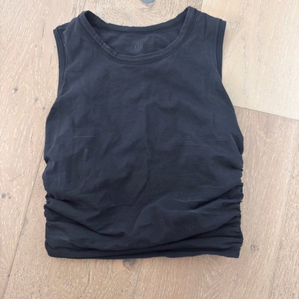 lululemon athletica black ruched tank